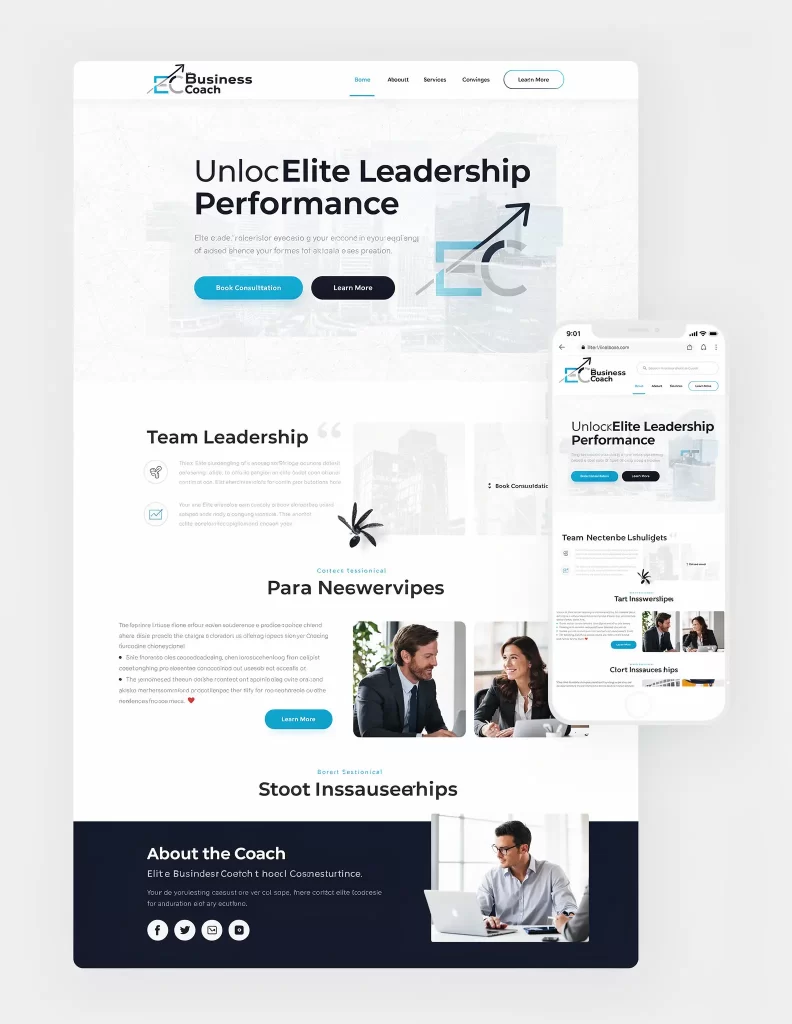 Elite Busniess Coach Website Mockup