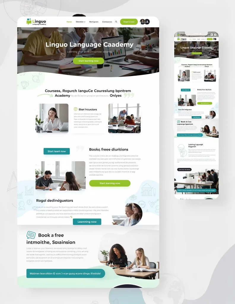 Linguo Language Website Mockup