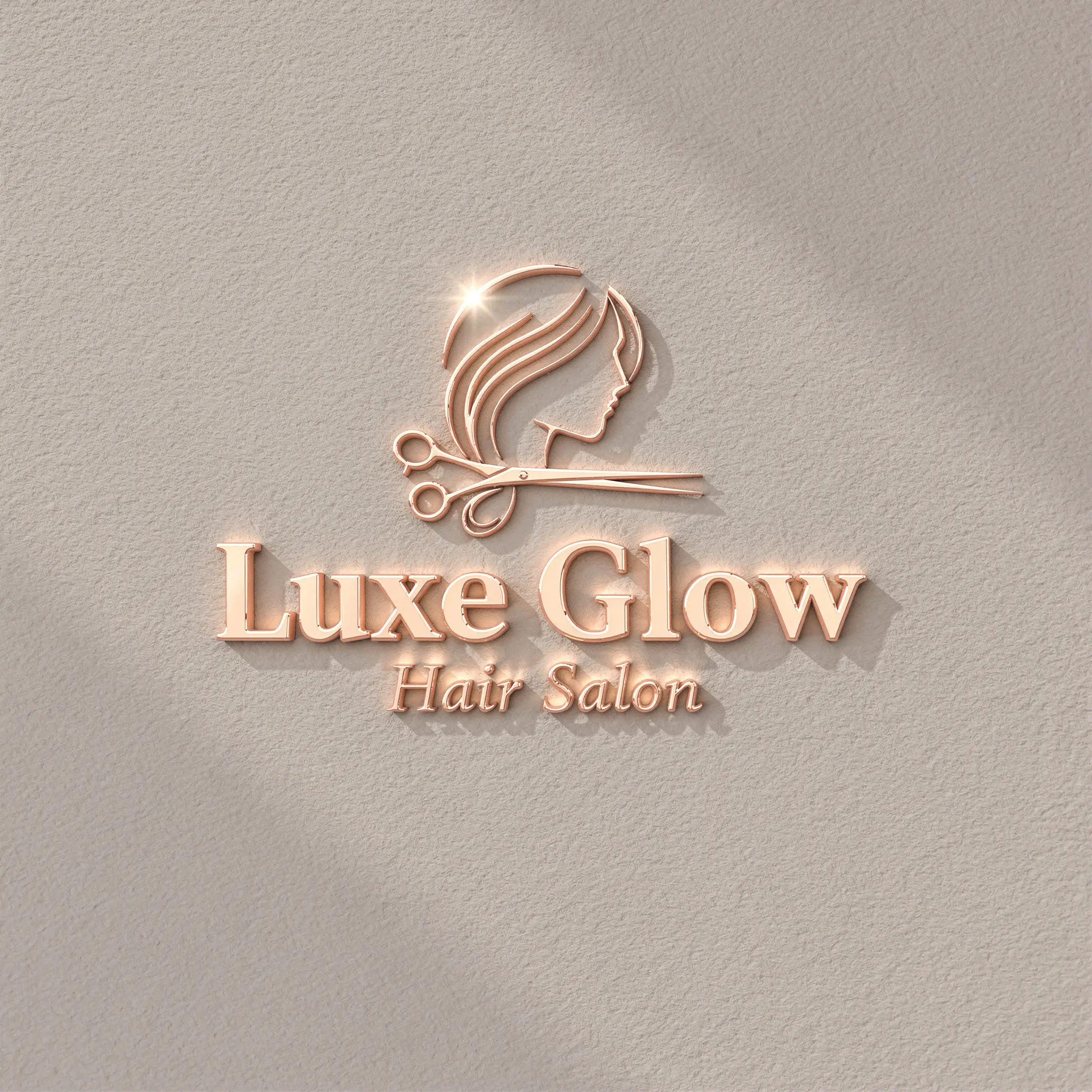 Luxe Glow Hair Salon Logo
