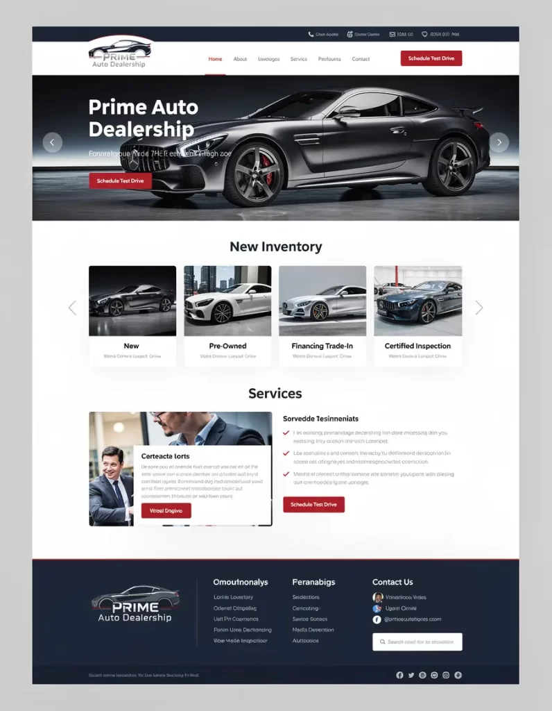 Prime Auto Dealership Website Mockup