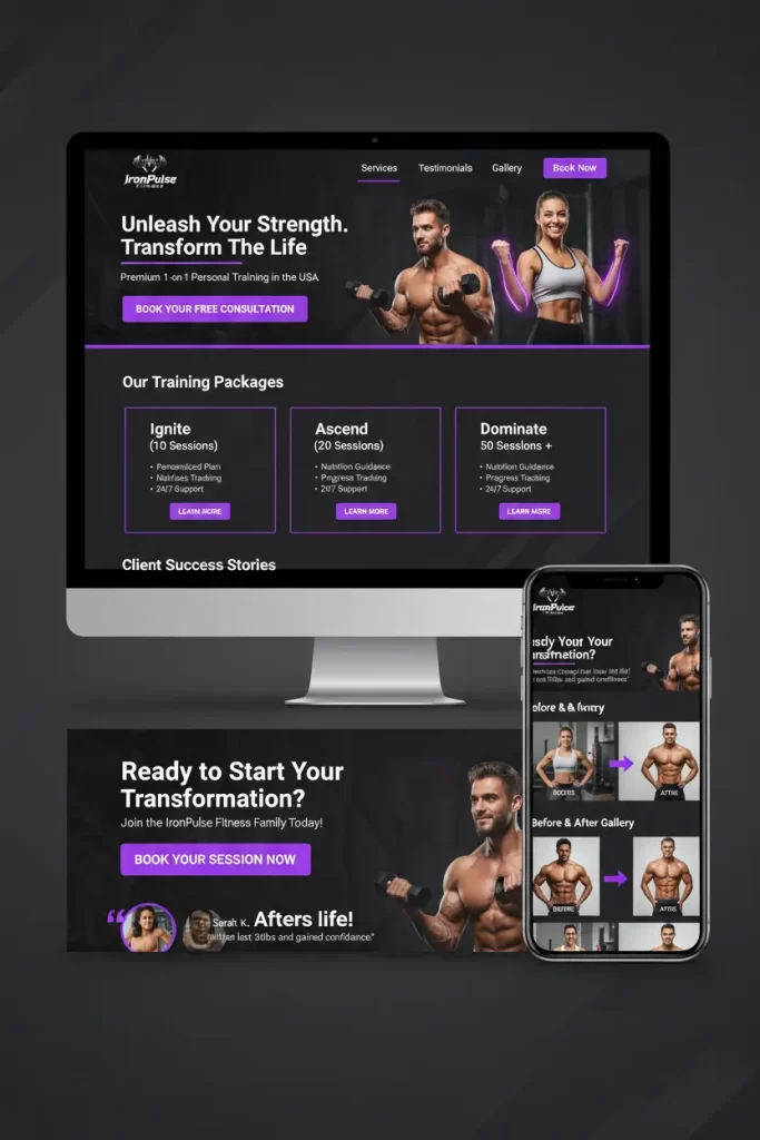 iron pulse fitness mockup