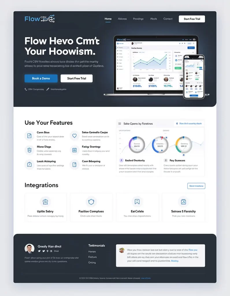 MMN Flow CRM Website Mockup