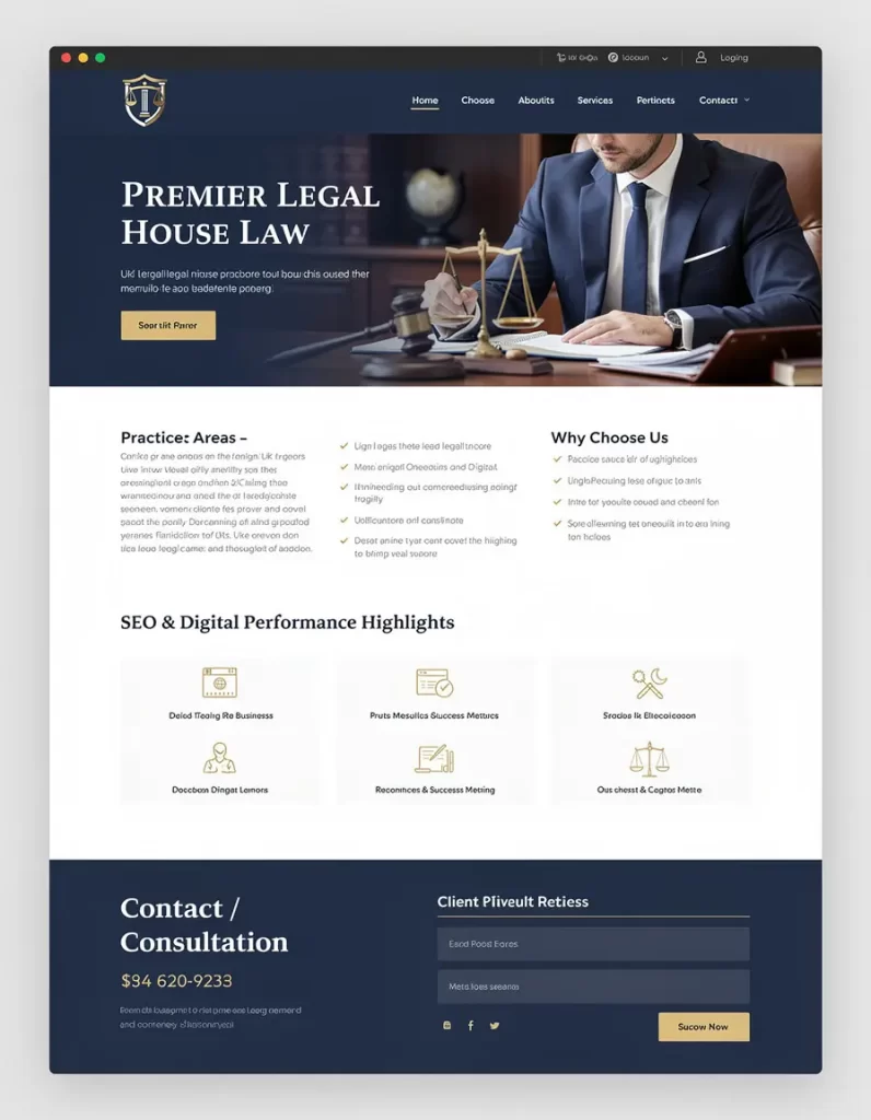 Premier Legal House Website Mockup