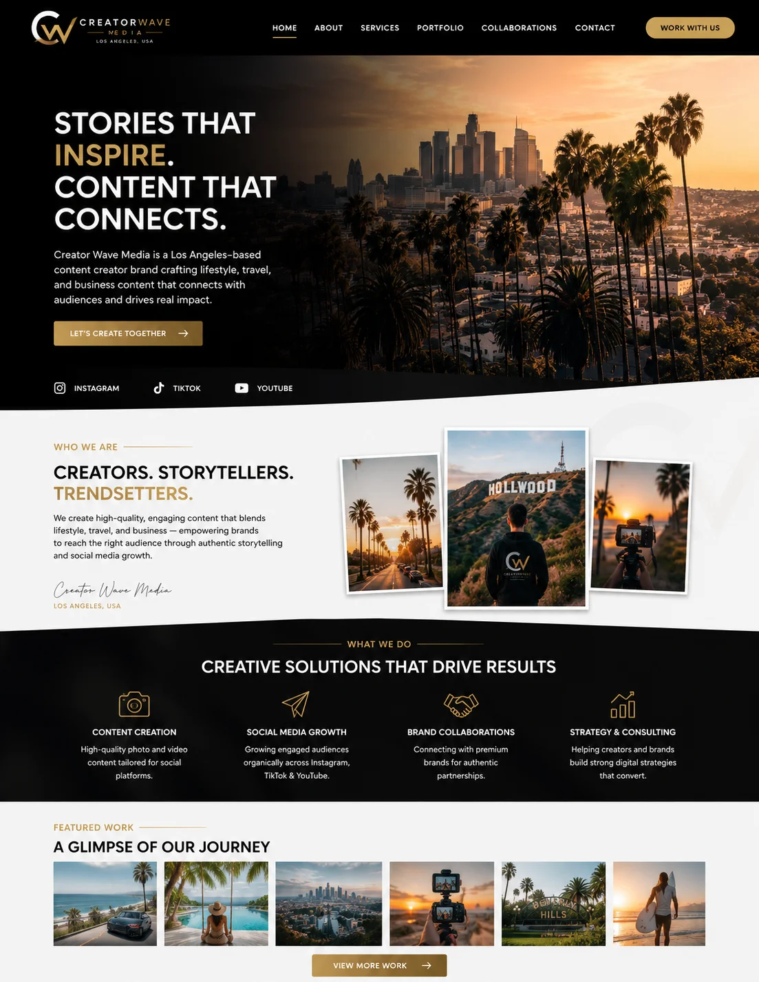 MMN Creator Wave Media in Los Angeles, USA Website Mockup