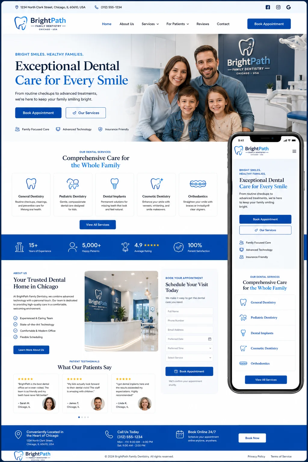 MMN BrightPath Family Dentistry Website Mockup